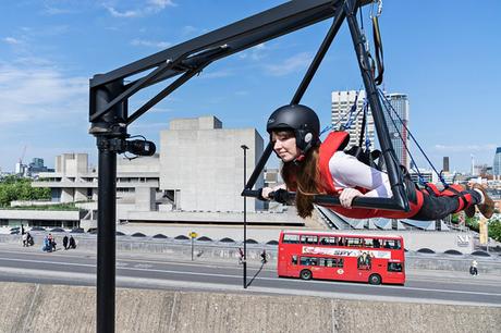 One of Carsten Holler’s Two Flying Machines, 2015: ‘marginally cheaper than a bungee jump’. Photograph: Ela Bialkowska 