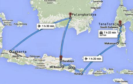 Mappa di viaggio Indonesia 2015