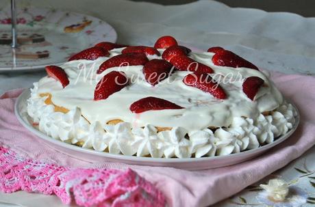 torta old style crema e fragoloni