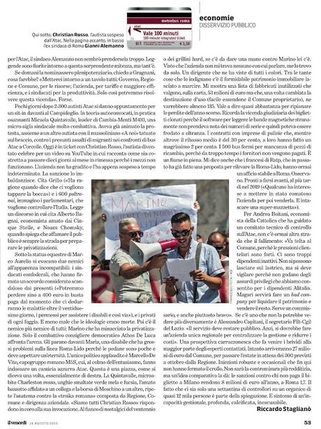 Un tram chiamato putiferio. L'ultimo servizio-inchiesta su Atac de Il Venerdì di Repubblica per chi lo ha perso Un tram chiamato putiferio. L'ultimo servizio-inchiesta su Atac de Il Venerdì di Repubblica per chi lo ha perso