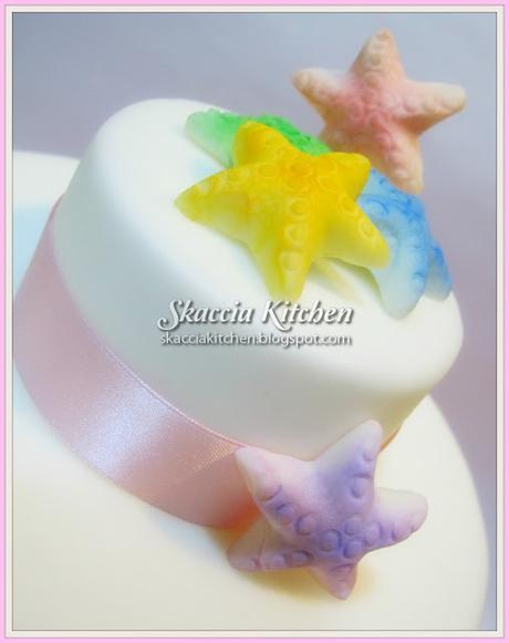 Starfish baptism cake