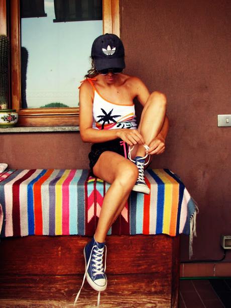 OOTD: Sporty shorts and Asymmetric Top OOTD: Sporty shorts and Asymmetric Top