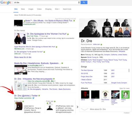 Google rende visibili i tweet anche da desktop, solo in inglese al momento google-tweet-dr-dre