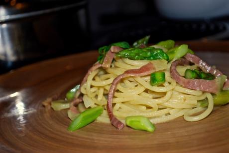 Spaghetti risottati con Asparagi e San Daniele DSC_0791