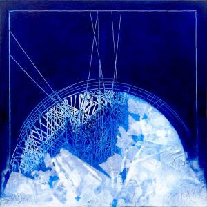 MILANO: SpazioSegnoDinamismo | Opere di Piero Baiamonte | Galleria M4A – MADE4ART Piero Baimonte, Blu notte, 2015, olio su tela 30x30 cm