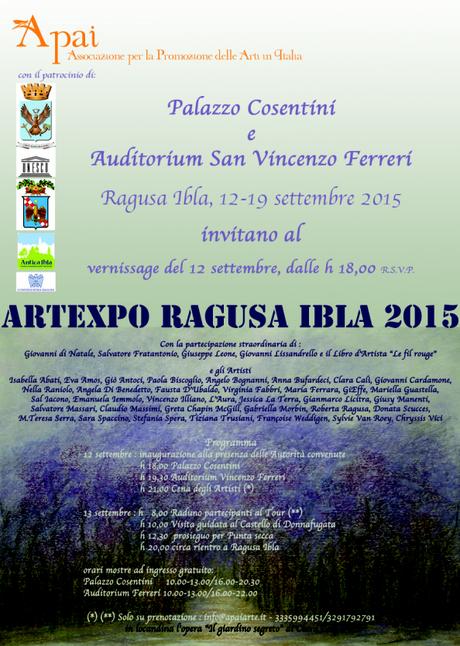 ARTEXPO RAGUSA IBLA | Tra antichi profumi e sapori, i colori dell’arte contemporanea cartoncino invito