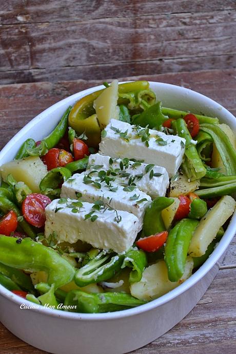 Friggitelli Patate Pomodorini e Feta al Forno