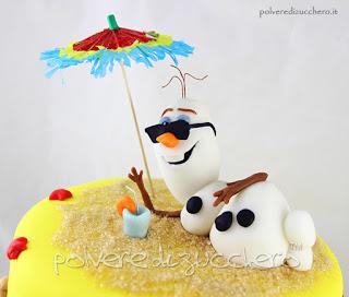 polveredizucchero.it polvere di zucchero cake design olaf in spiaggia frozen pasta di zucchero estate