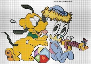 Disney baby cross stitch- Paperino,Topolino, Minnie, Pluto