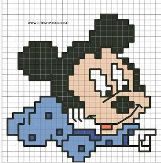 Disney baby cross stitch- Paperino,Topolino, Minnie, Pluto