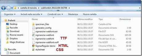 cartella di @font-face-generator cartella di @font-face-generator