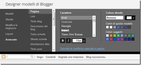 caratteri del blog su Blogger caratteri del blog su Blogger