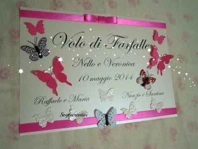 Cartellini tableau mariage collezione Mariposa colorata colore fucsia