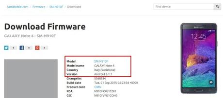 Download firmware  N910FXXU1COI1_N910FVFG1COH5_OMN Aggiornamenti ad Android 5.1.1 Lollipop per Galaxy Note 4 Vodafone e no brand, Galaxy S4 GPE, Galaxy Note Edge  SamMobile