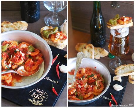 Gamberi piccanti con peperoncini verdi e mandole tostate | Spicy Prawns with Green Peppers and Toasted Almonds