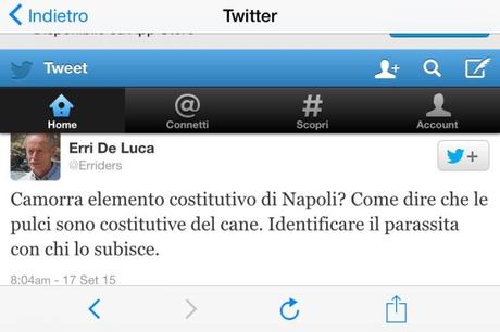Erri de Luca contro la Bindi: “Non identificare un parassita con chi lo subisce” erri de luca
