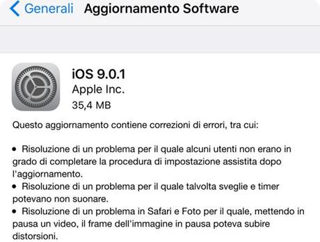 aggiornamento ipad