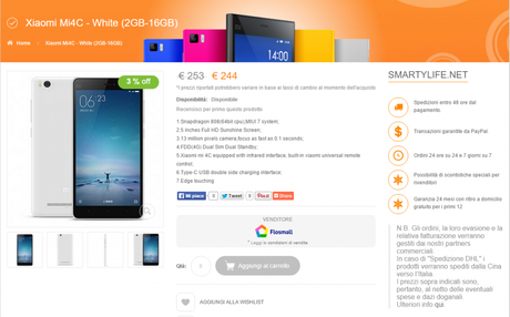 Xiaomi Mi4c disponibile su Smartylife.net! Cattura