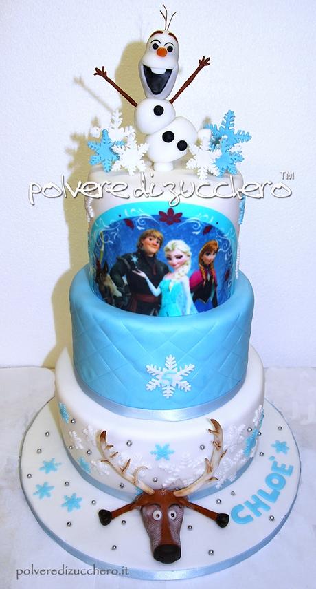 pasta di zucchero cake design torta decorata frozen disney elsa sven olaf modelling polvere di zucchero