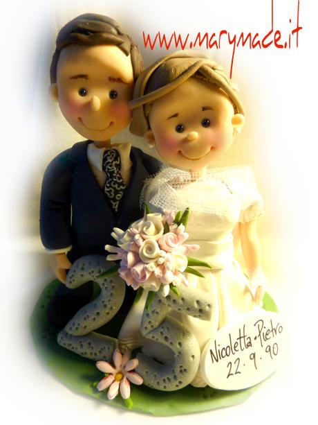 cake topper per 25° anniversario di matrimonio