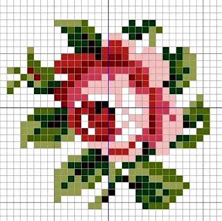 Fiori fiori da ricamare a puntocroce - Rose