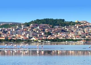 Sant'Antioco - Panorama con fenicotteri rosa