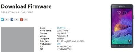 Samsung Galaxy Note 4 Wind e TIM: arriva Android 5.1.1 Lollipop Download firmware N910FXXU1COH4_N910FWIN1COH1_WIN SamMobile Samsung Galaxy Note 4 Wind e TIM: arriva l'aggiornamento ad Android 5.1.1 Lollipop dopo le versioni no brand e Vodafone