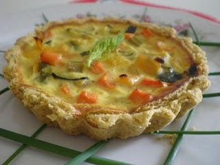 Crostatine di  mais all'aneto con verdure