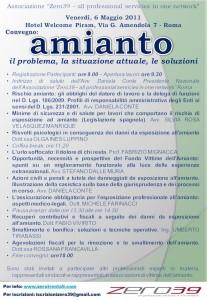 Convegno 6 maggio 2011 a Roma dal titolo “Amianto: il problema, la situazione attuale, le soluzioni”