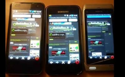 Opera Mobile 11: Nokia N8 vs Lg Optimus dual vs Samsung Galaxy S