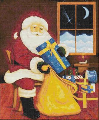 Schema per il punto croce: Babbo Natale_1 Schema per il punto croce: Babbo Natale_1