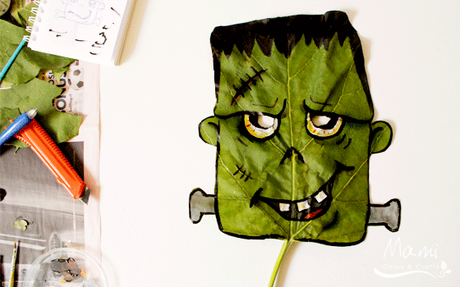 Come creare una maschera da una foglia: Halloween fai da te con frankenstein!