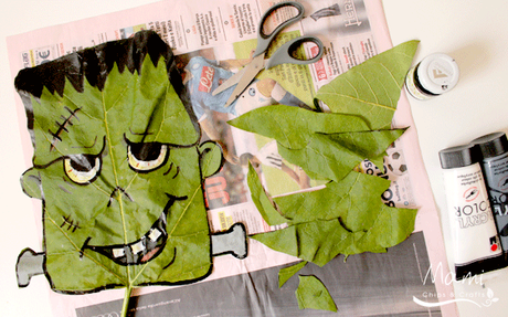 Come creare una maschera da una foglia: Halloween fai da te con frankenstein!