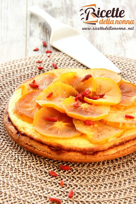 Cheesecake ai cachi e bacche di Goji Cheesecake cachi e bacche di Goji