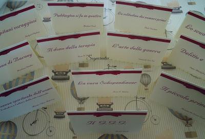 Tableau mariage, segnatavolo, segnaposto, segnagusto card guestbook matrimonio letterario psicologico