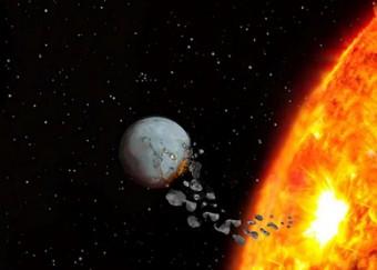 Banchetto stellare a base di protopianeti Rappresentazione artistica dell'ingestione di materiale protoplanetario da parte di una stella. Crediti: Vanderbilt University