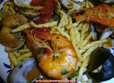 Trofie con frutti di mare e mazzancolle