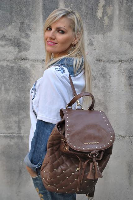 zainetto fornarina mariafelicia magno fashion blogger color block by felym fashion blog italiani fashion blogger italiane blog di moda blogger italiane di moda ragazze bionde blonde girls blonde hair blondie 