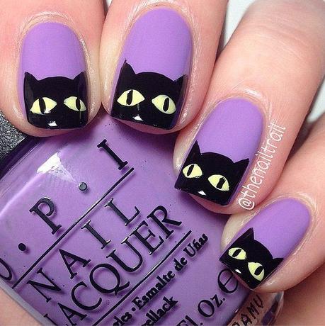 HALLOWEEN …. SPAVENTOSAMENTE NAILS ….. unghie-halloween-gatto