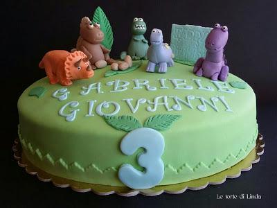 Per il nipotino della mia collega, la torta dinosauri per...