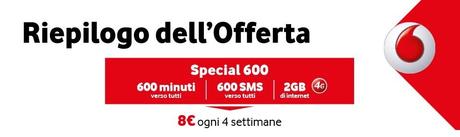 Vodafone Special 1000 con 2 GB di internet LTE a 10 euro per tutti!