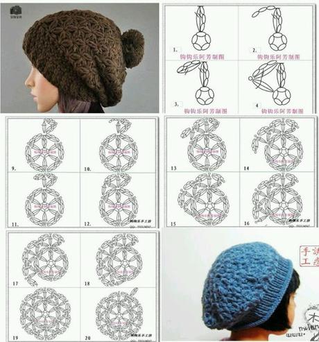 Schemi di cappelli all'uncinetto / Crochet hats diagrams