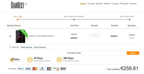 Oneplus X disponibile su Gearbest senza invito a 258 euro