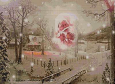 Schema a punto croce: Paesaggio natalizio_4 Schema a punto croce: Paesaggio natalizio_4