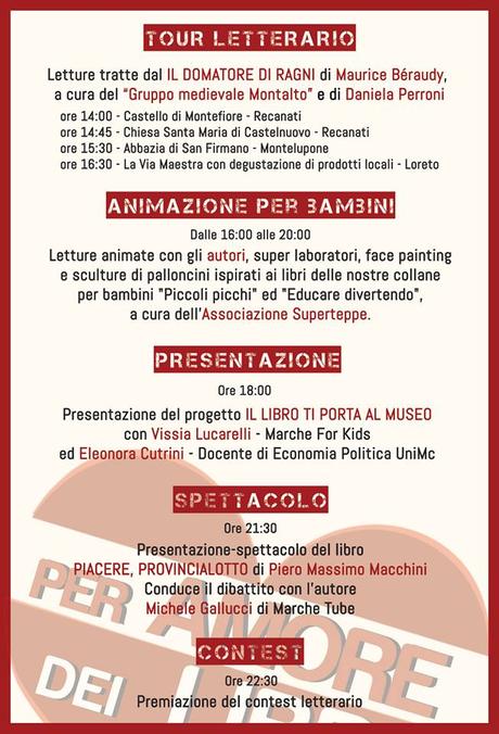 PER-AMORE-DEI-LIBRI-PROGRAMMA Per amore dei libri: una grande festa per tutta la famiglia con Giaconi Editore