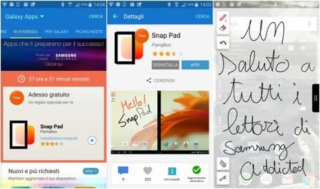Snap Pad, l'app che permette di disegnare e prendere appunti al volo gratis per poche ore su Galaxy Apps snap pad galaxy apps