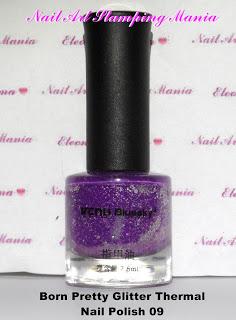 Glitter Thermal Nail Polish Violet-Light Blue from Born Pretty - Swarches and Review