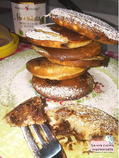 Pancake al cocco con cuore di nocciolata