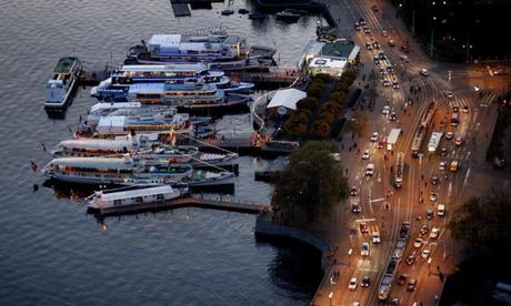 Anchored boats at Expovina