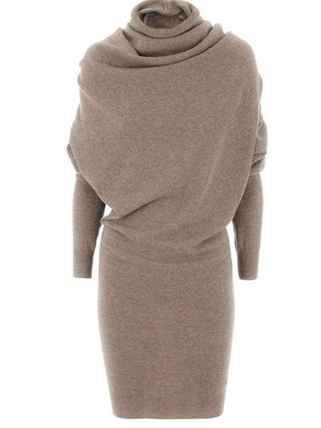 Turtleneck Long Sleeve Women's Sweater Dress (Plus Size Available)